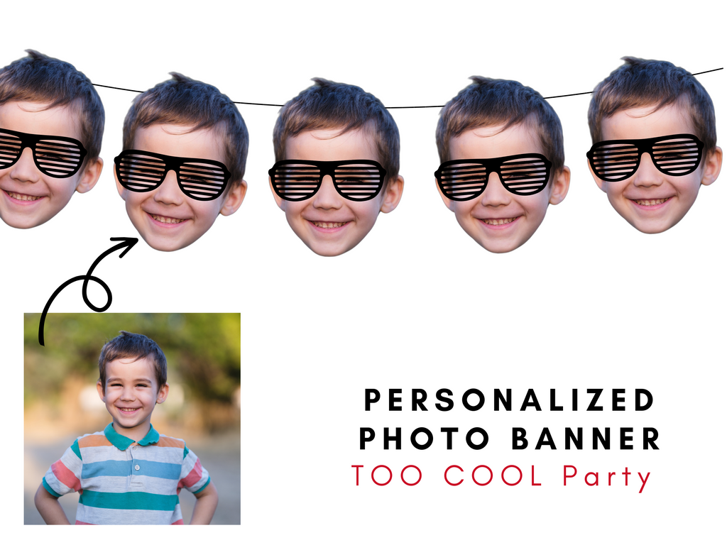 Two Cool Birthday Banner with Face