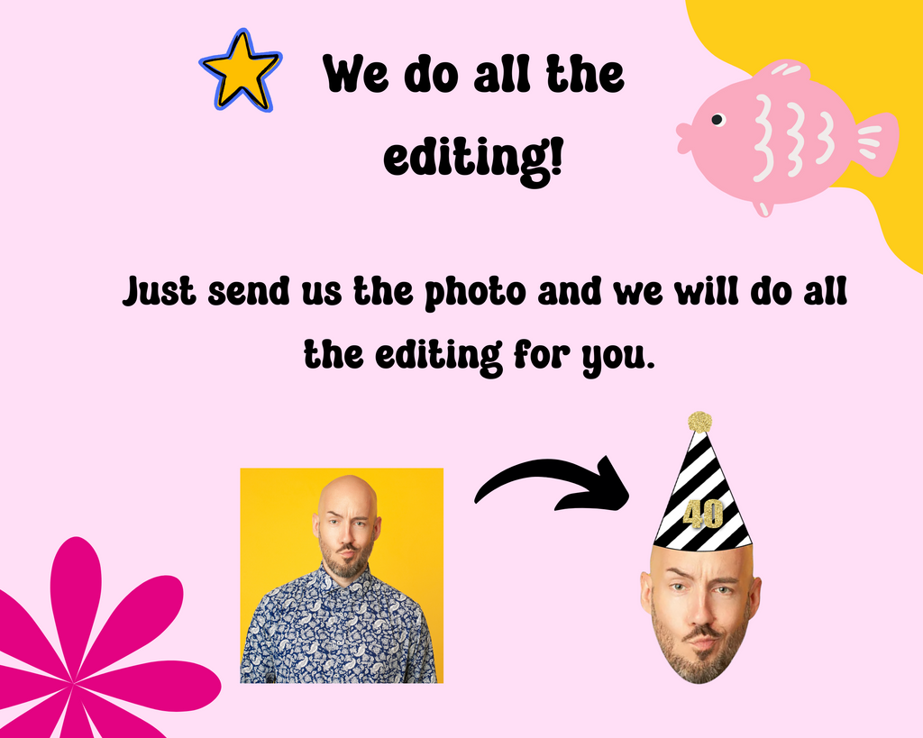 we do all the editing for your strawberry themed face decorations