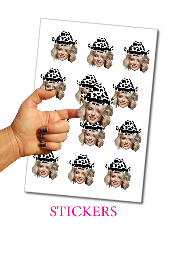 Cowprint cowboy hat stickers