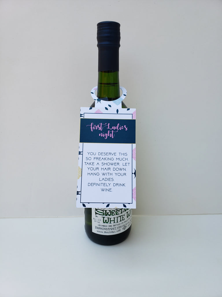 New Mom Wine Tag Set  (Pack of 6)- Geometric Design