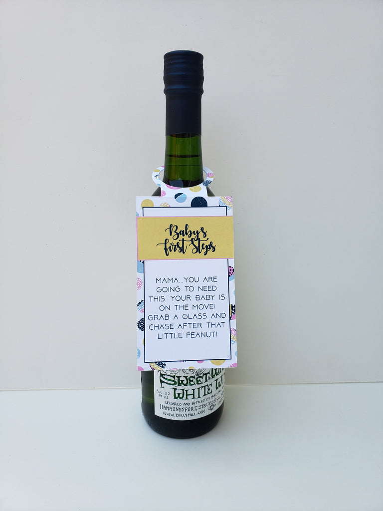New Mom Wine Tag Set  (Pack of 6)- Geometric Design