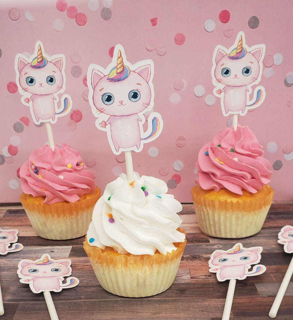 Rainbow Unicorn Cupcake Toppers (12 count)