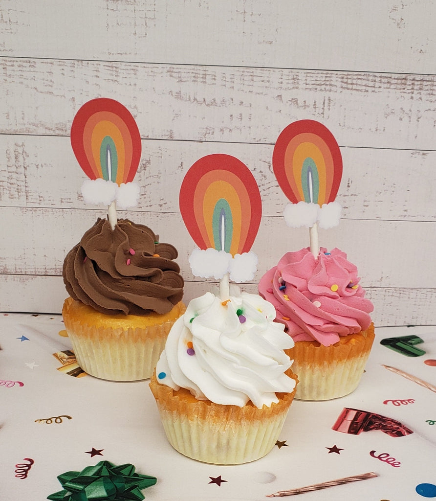 Rainbow Cupcake Toppers (12 count)