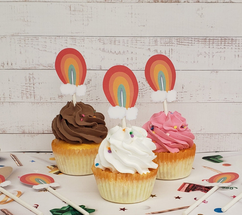 Rainbow Cupcake Toppers (12 count)