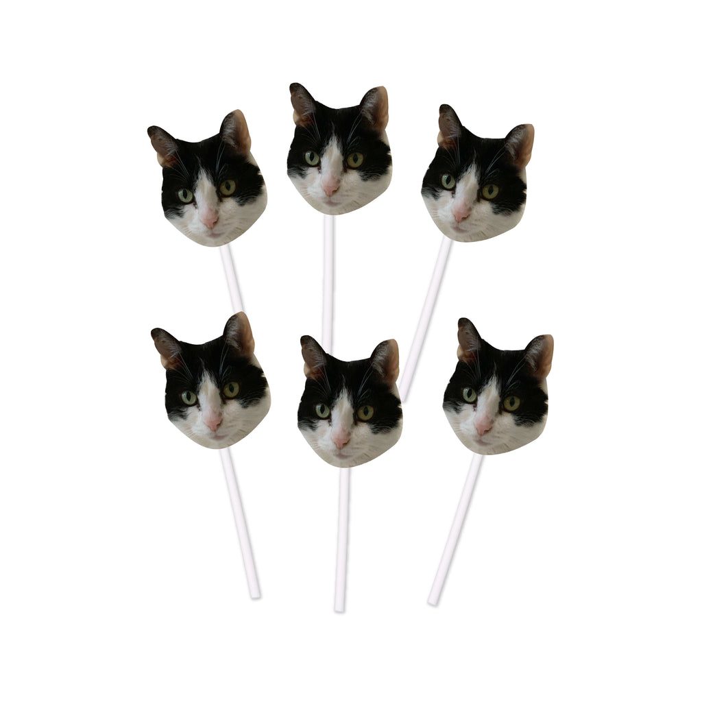Cat Birthday Cupcake Toppers with Face