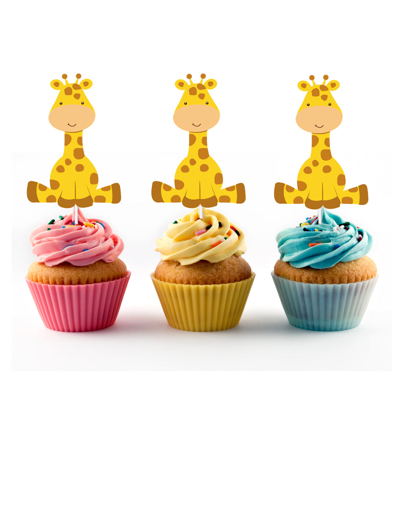 giraffe cupcake toppers for baby shower