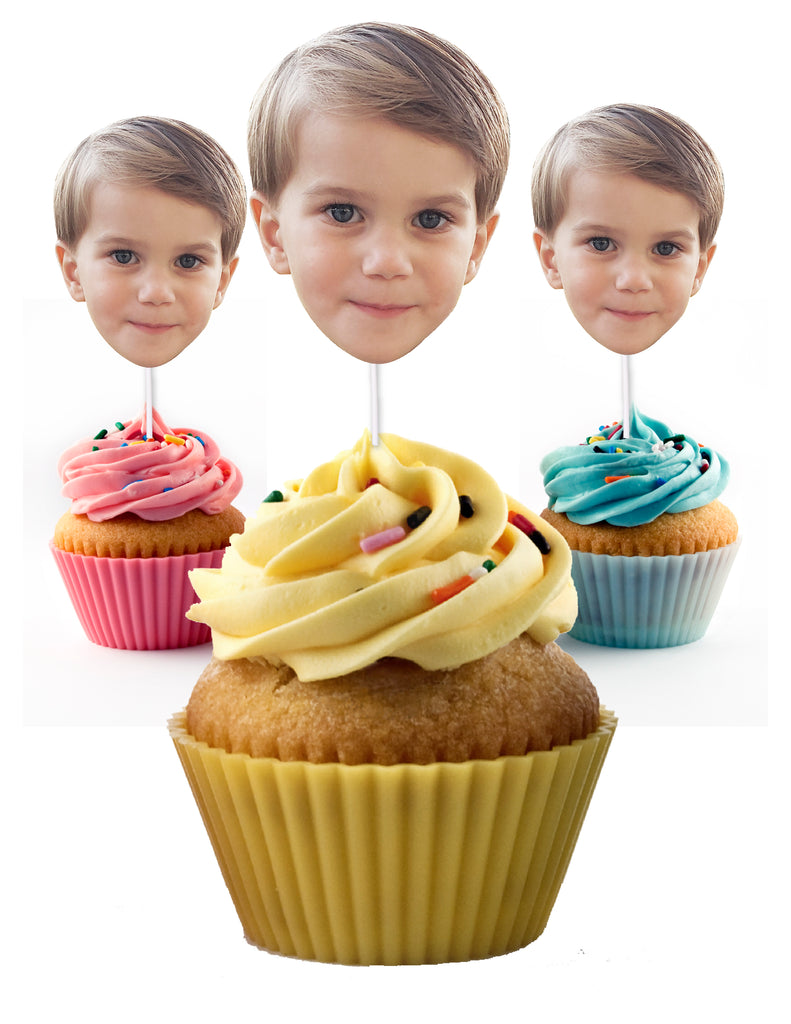 Customized photo cupcake toppers personalized with your face