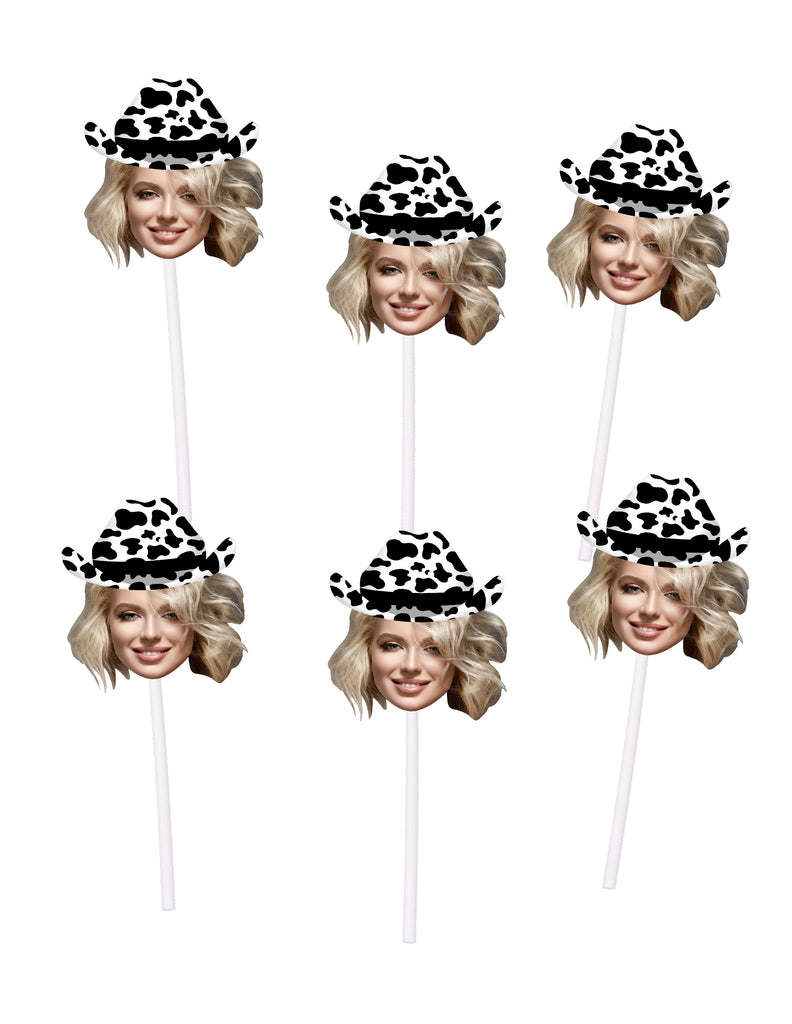cowboy cupcake toppers customized with your photo