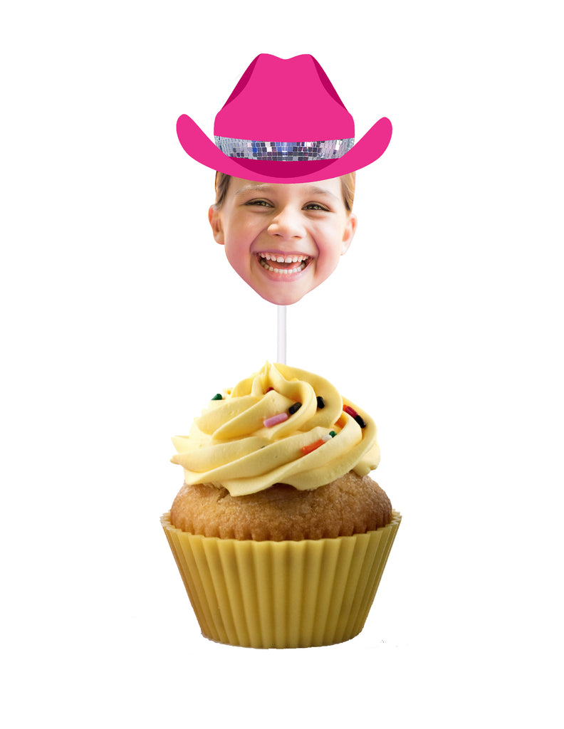 Disco cowgirl cupcake toppers