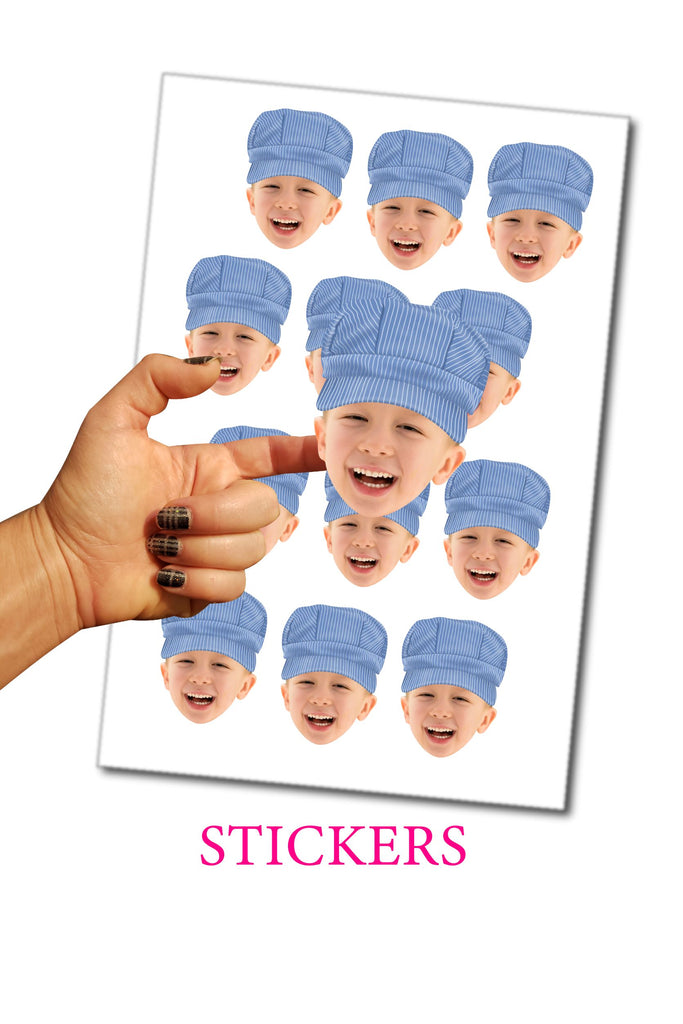 customized train conductor stickers personalized with photo