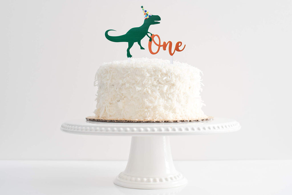 Birthday Dinosaur Acrylic Cake Topper for 1st Birthday