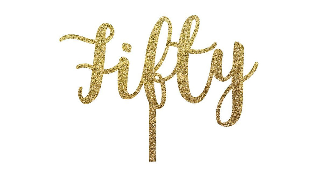 Fifty Gold Cake Topper