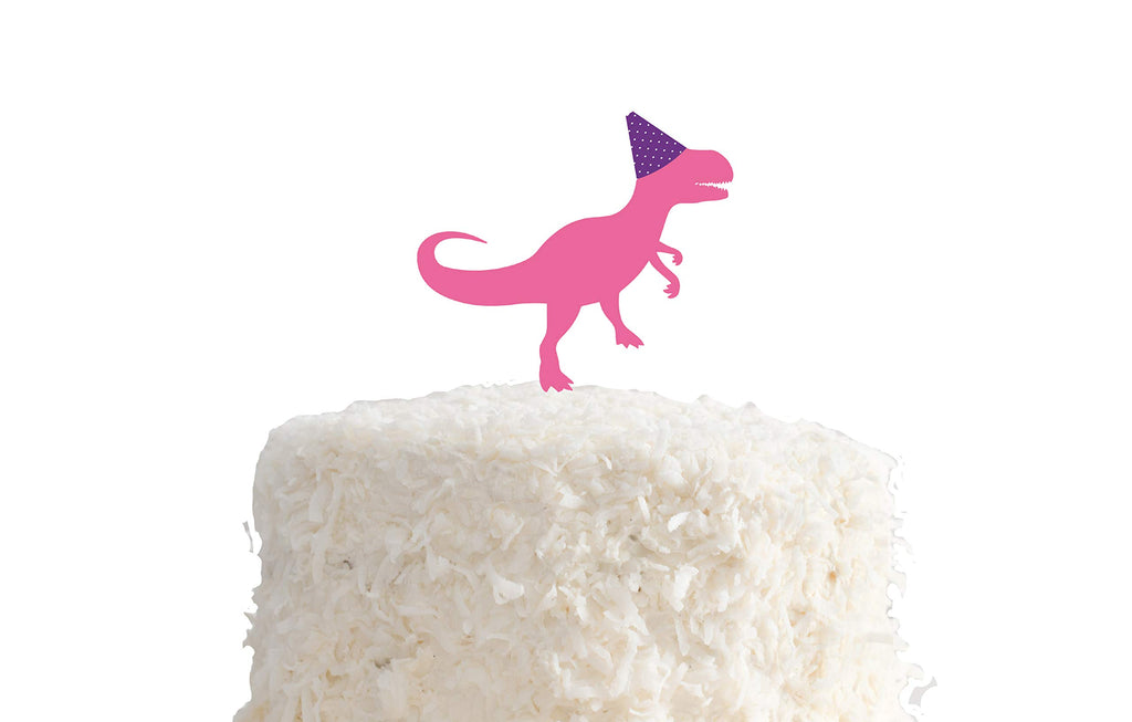 Pink Dinosaur Cake Topper