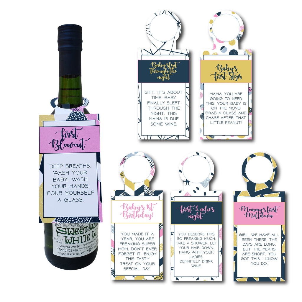 New Mom Wine Gift Tags