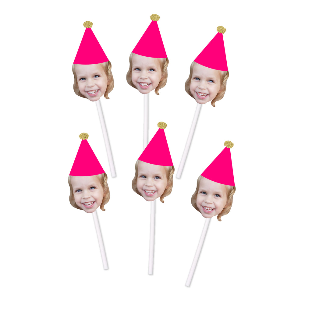 Birthday hat cupcake toppers