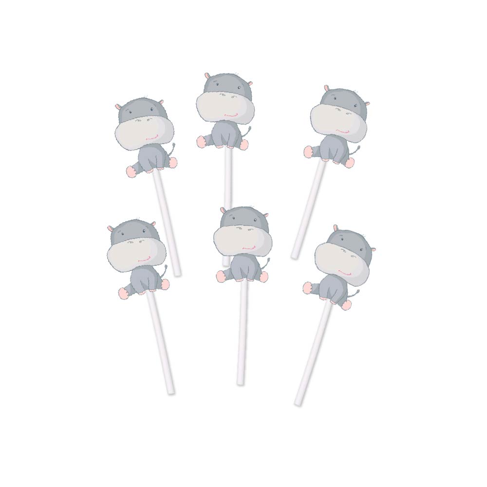 Hippo cupcake toppers