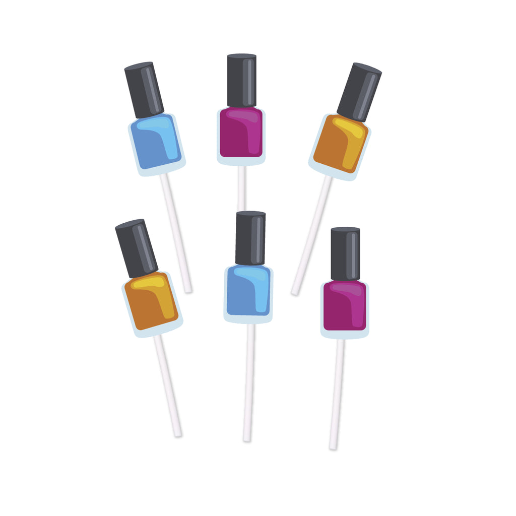 manicure nail polish bottle cupcake toppers