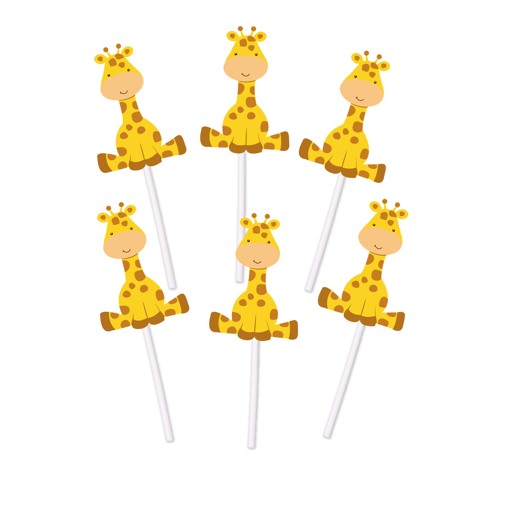 Giraffe cupcake toppers for birthday party