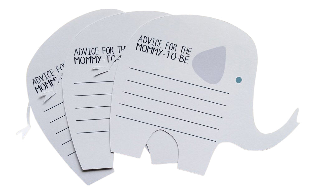 Light Gray elephant baby advice cards