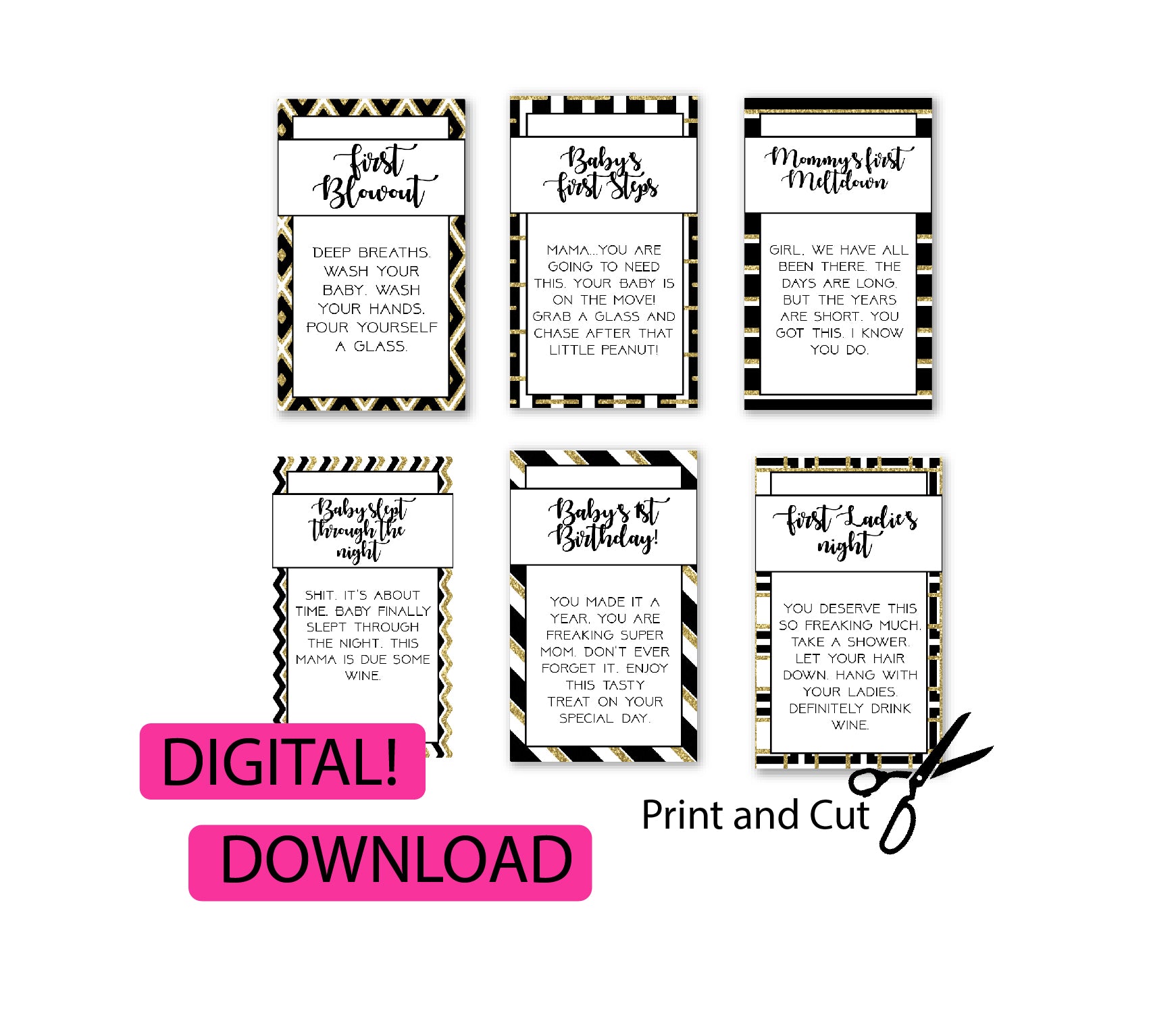 new-mom-wine-tags-black-and-gold-design-printable-pinkfish-shop for Diy Tag Template Free Printable Year Of Firsts Wine Tags New Mom Wine Tags - Black and Gold Design- Printable – PinkFish Shop for Diy Tag Template Free Printable Year Of Firsts Wine Tags
