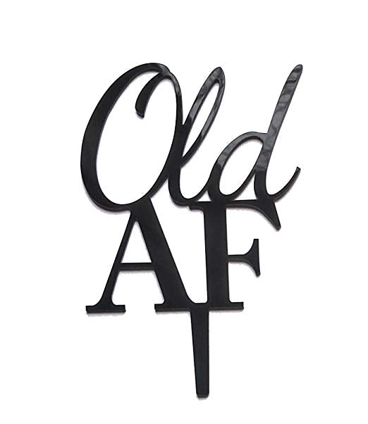 black old AF cake topper