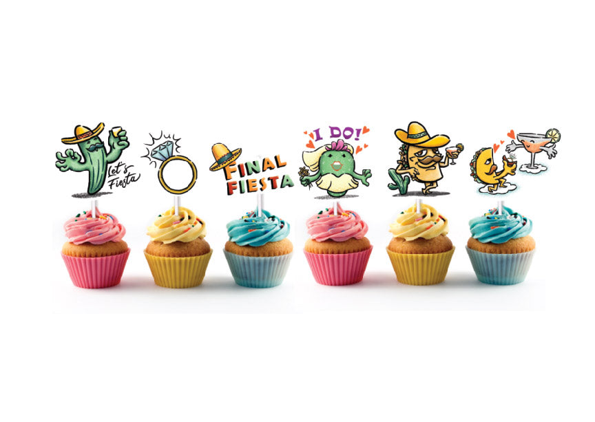 Final fiesta cupcake toppers for bachelorette party