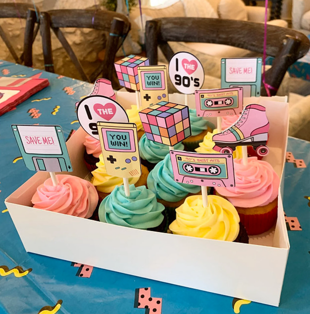 90s themed cupcake toppers