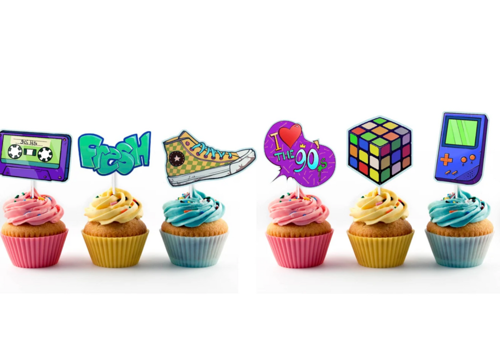 90s themed cupcake topper (12 count)