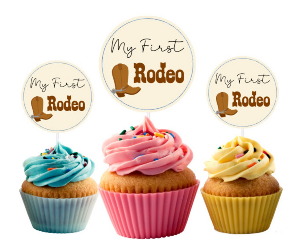 My first rodeo cupcake toppers