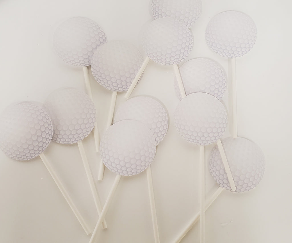 Golf ball cupcake toppers