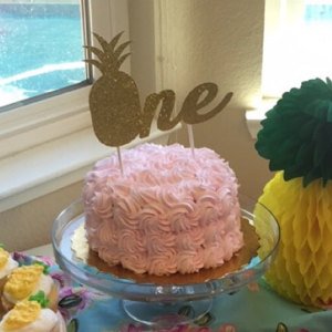 Pineapple theme birthday cake topper