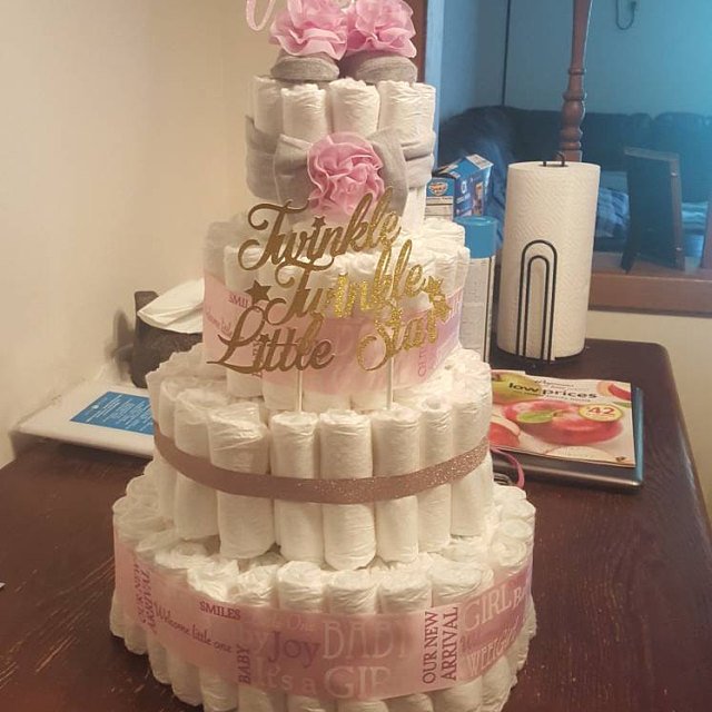 Twinkle little star sparkle diaper cake topper