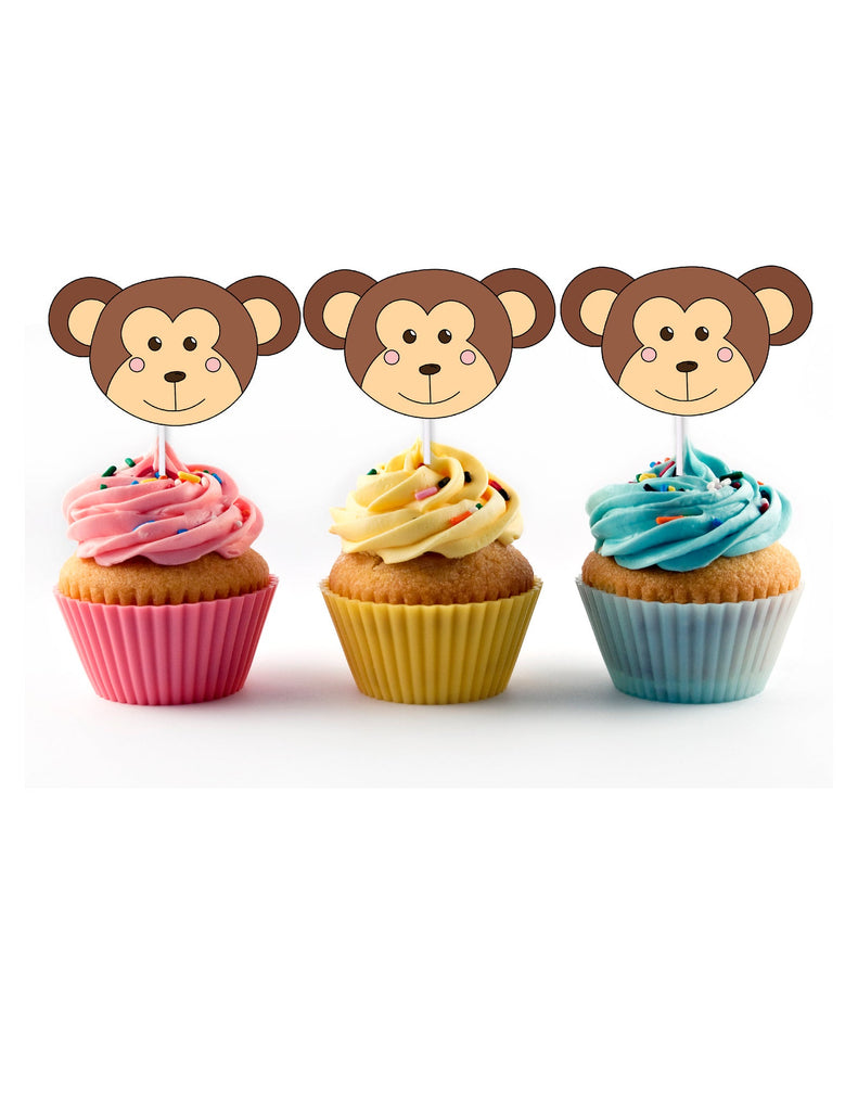 Monkey cupcake toppers