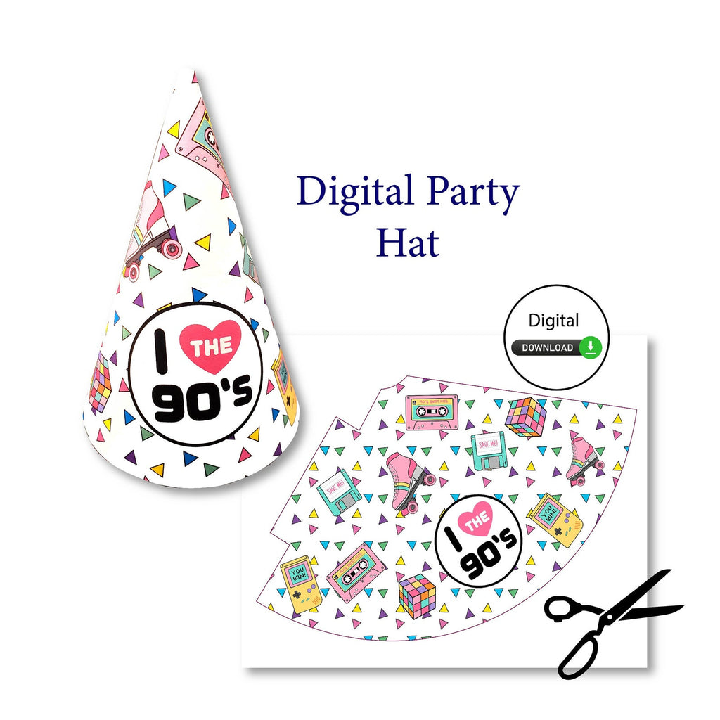 Digital 90s party hat