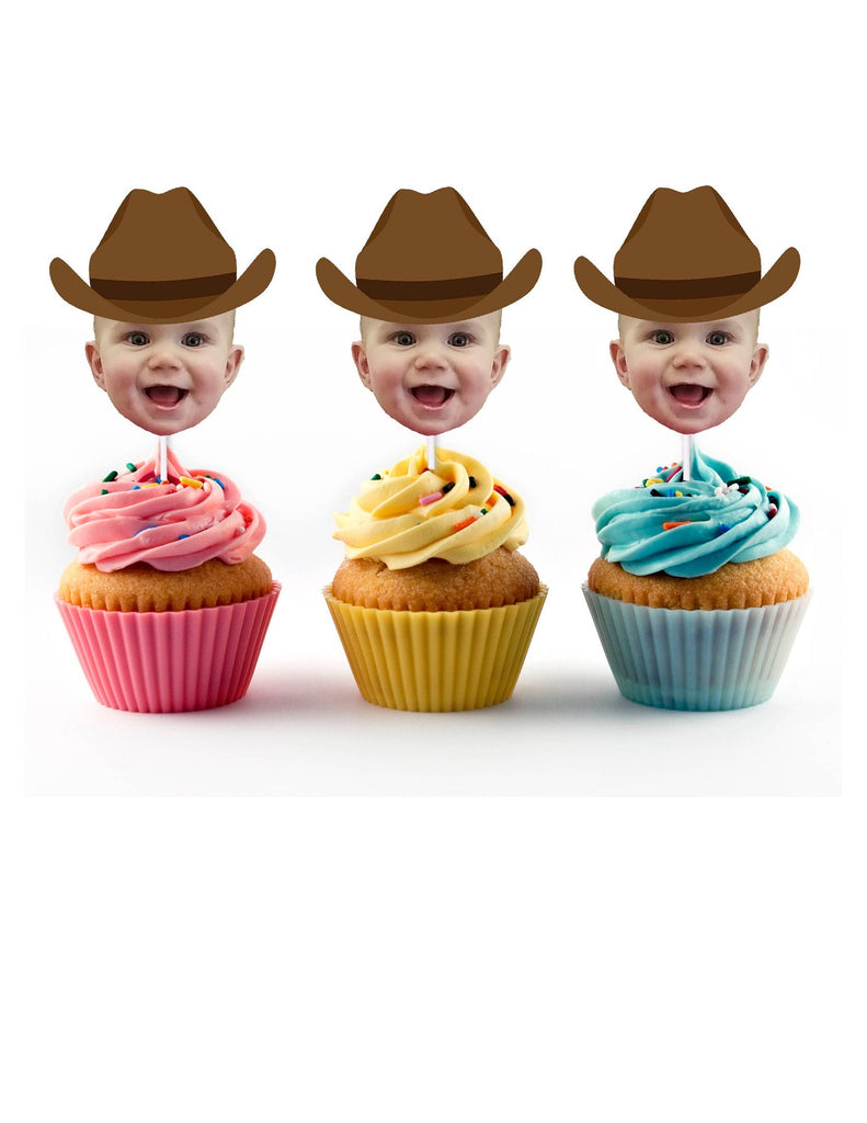 Cowboy cupcake toppers for Rodeo party