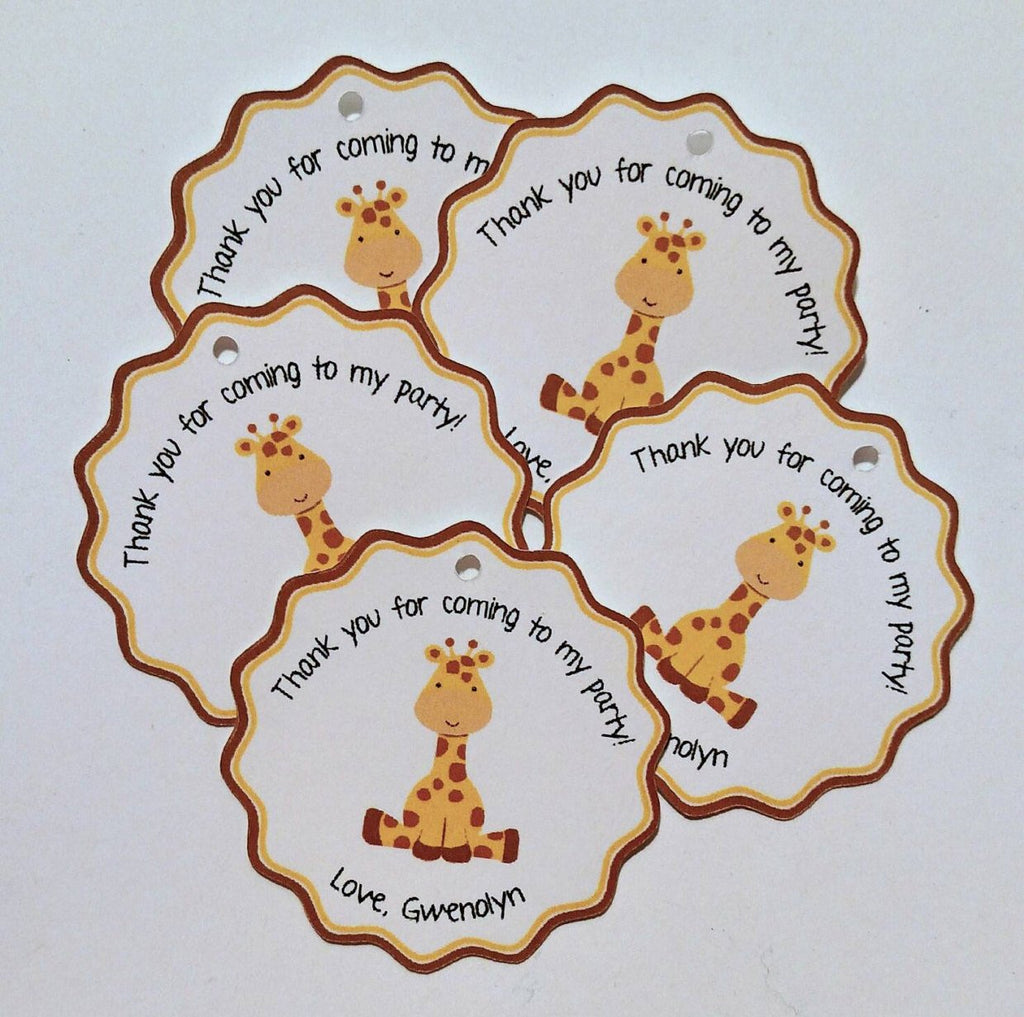Giraffe Favor Tags for Birthday Party or Baby Shower (set of 24)
