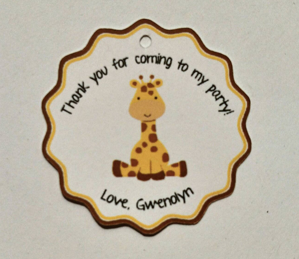 Giraffe Favor Tags for Birthday Party or Baby Shower (set of 24)