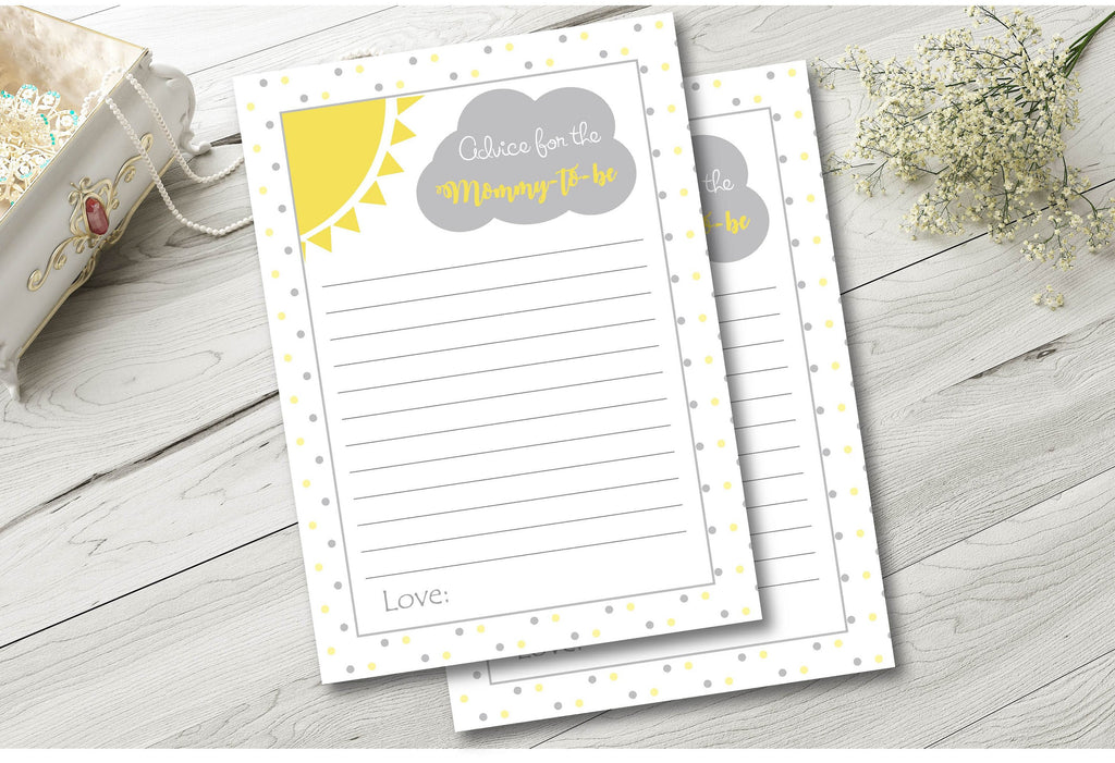 You are my sunshine mom to be advice cards