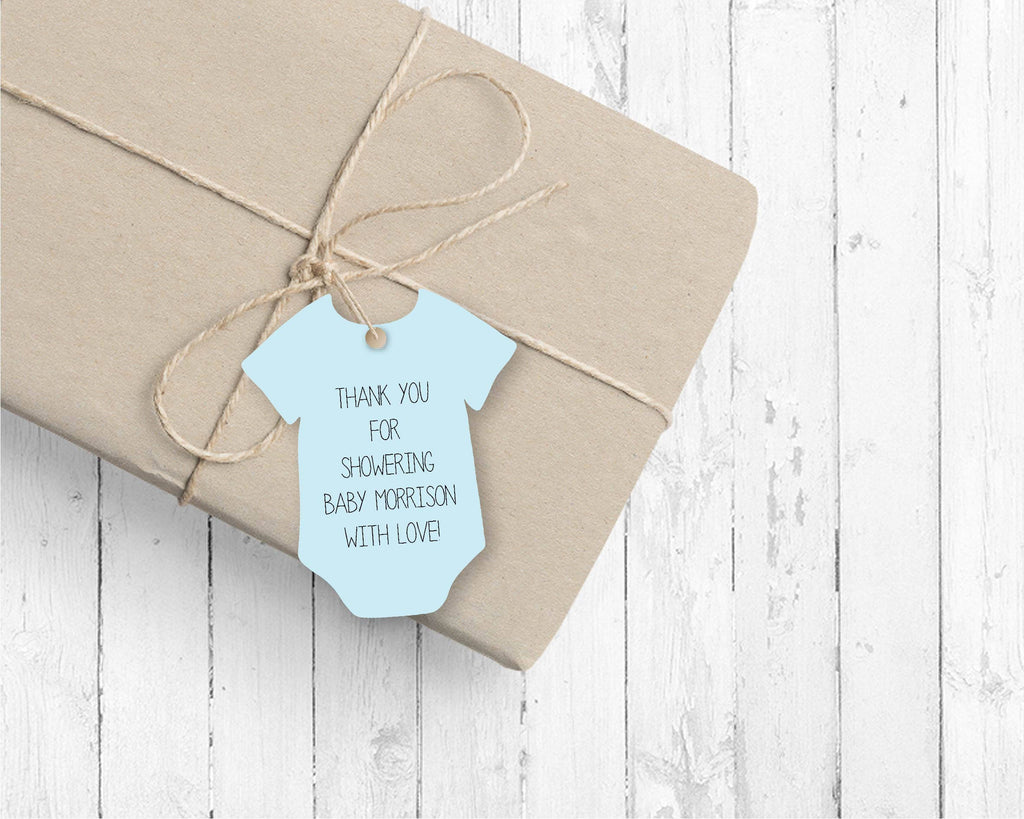 Blue Bodysuit favor tags (set of 24)