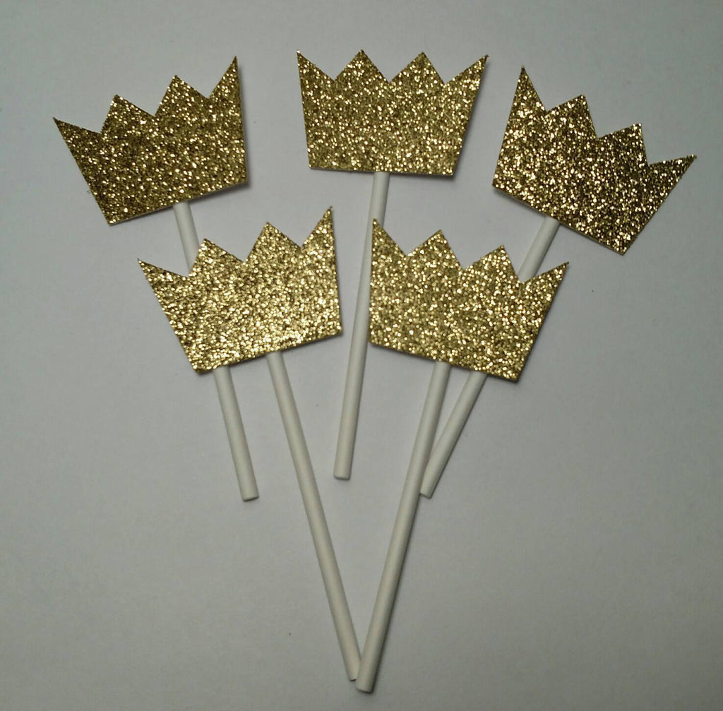 gold glitter cupcake toppers