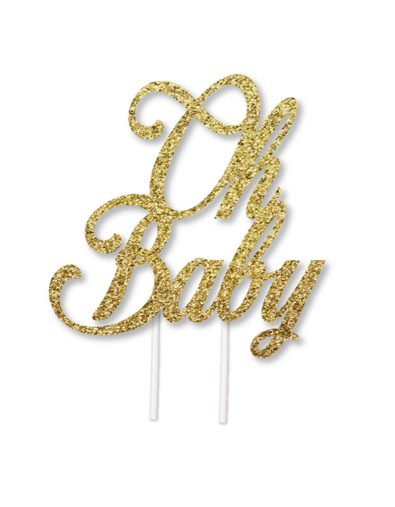 baby shower gold cake topper