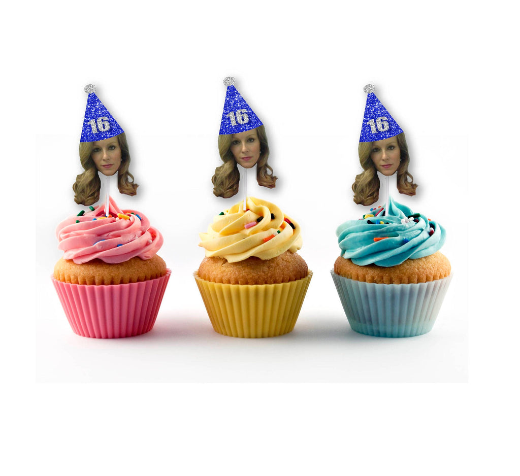 Blue Birthday Cupcake Toppers for any Birthday Party
