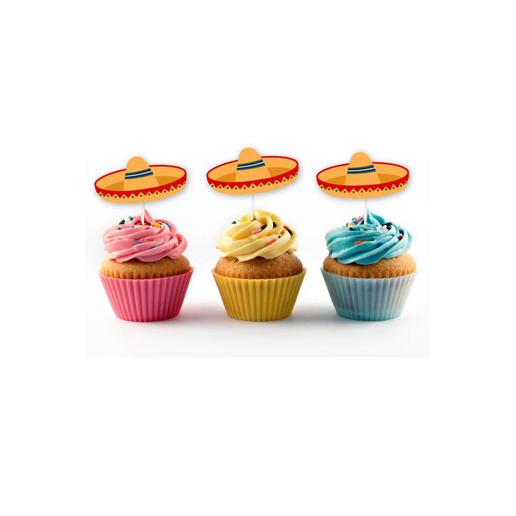 Orange sombrero cupcake topper