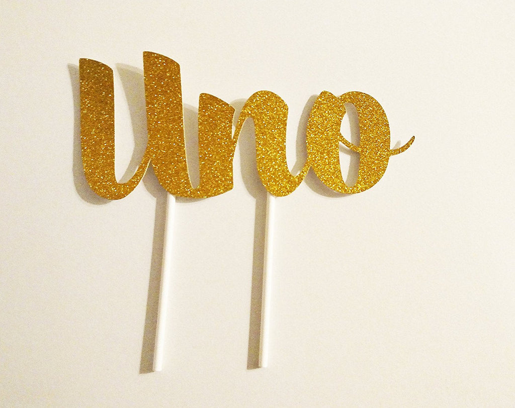 gold glitter cake topper