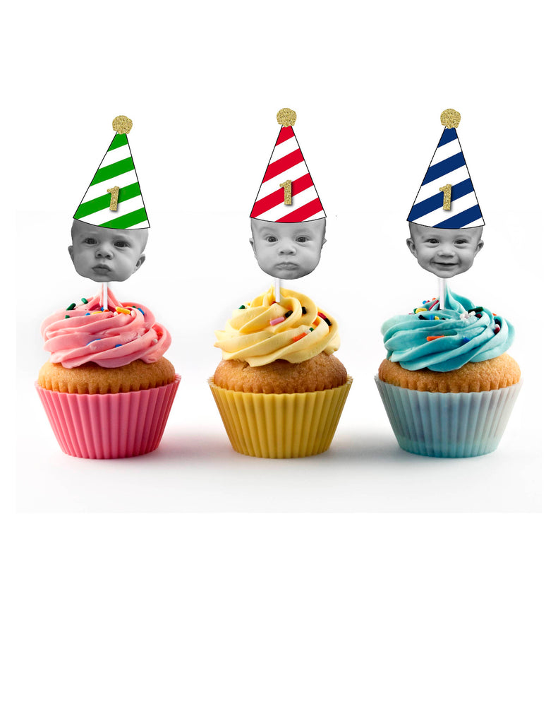 Primary Color Birthday Party Cupcake Toppers