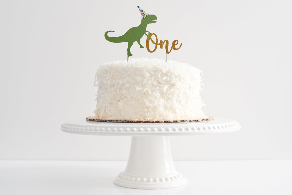 Dinosaur Birthday Cake topper - 1st birthday first, bday, cake smash, photo shoot, RAWR, Trex, Decorations, Party Supplies, Tyrannosaurus