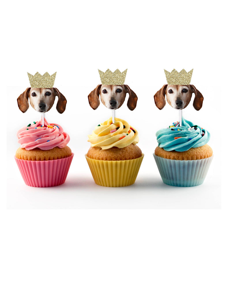 Pet birthday party cupcake toppers