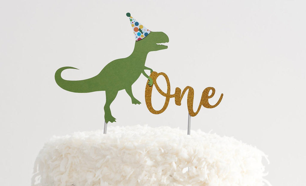 Dinosaur 1st Birthday Cake Topper