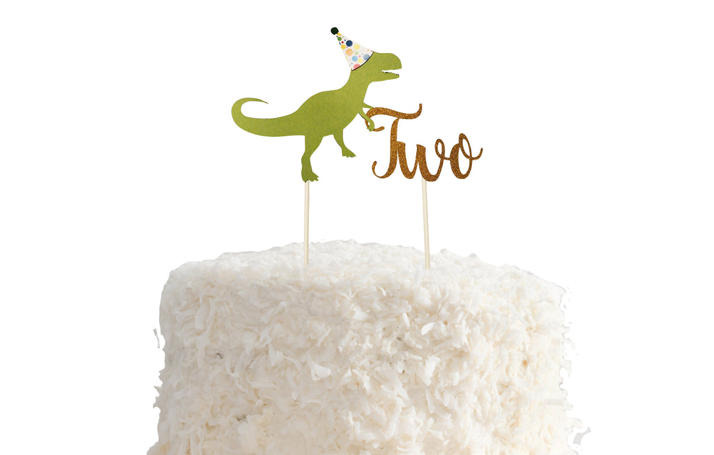 Dinosaur 2nd Birthday Cake Topper
