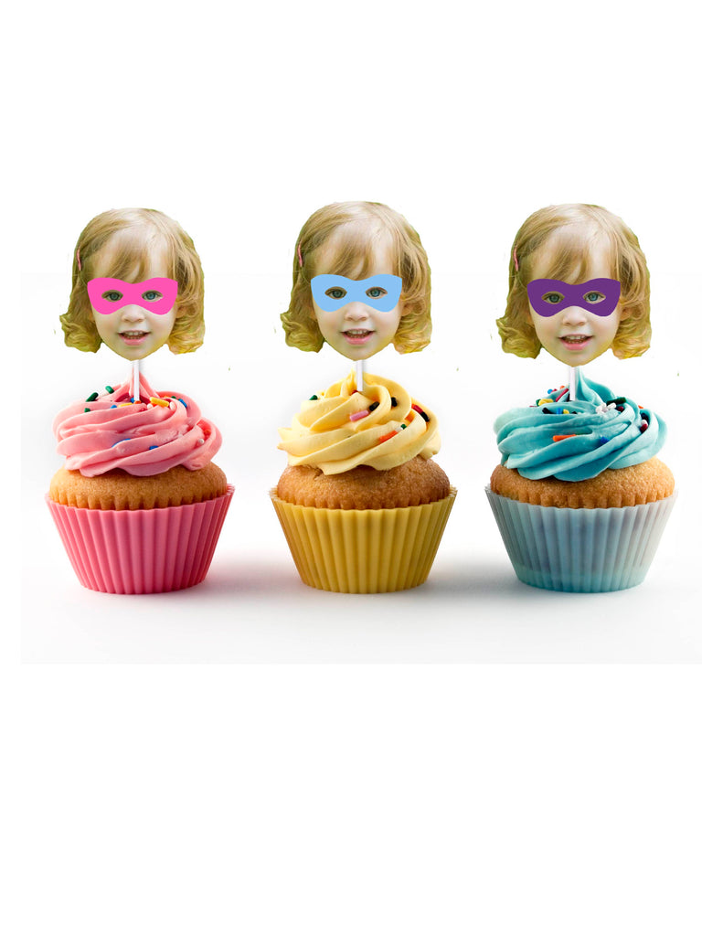 Girly Superhero Cupcake Toppers